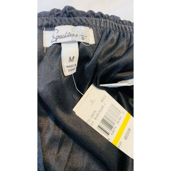 Strapless Black Ruched Mini Dress Women Sequins Size M Speechless Partywear - Picture 7 of 16